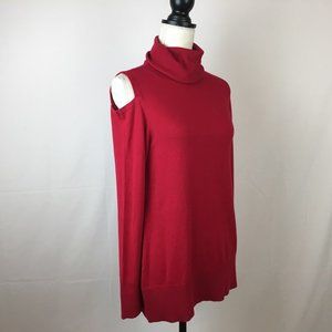 DG2 Diane Gilman Sweater Size XS Red Cold Shoulder